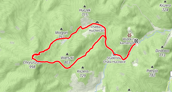 Szlak z Dolina Rabskiego Potoku na Chryszczata
