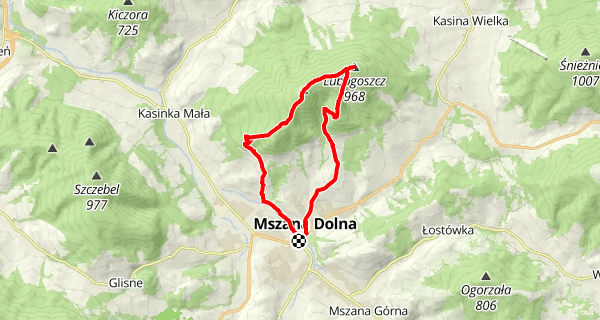 Szlak z Mszany Dolnej na Lubogoszcz